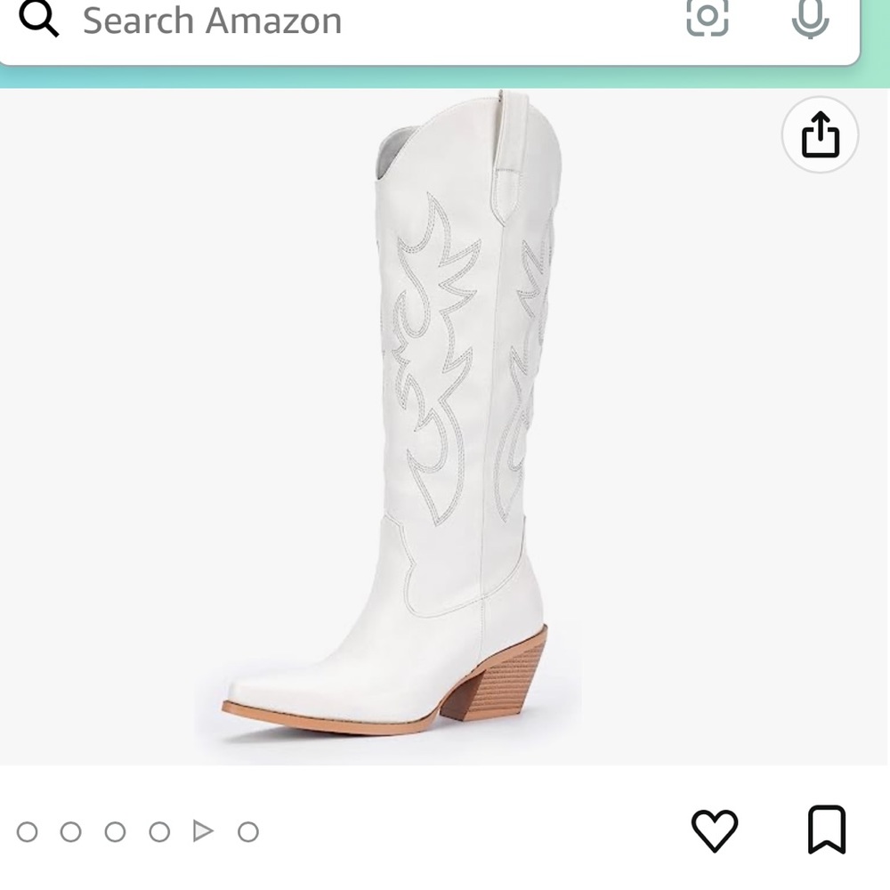 Amazon white cowboy boots size 8